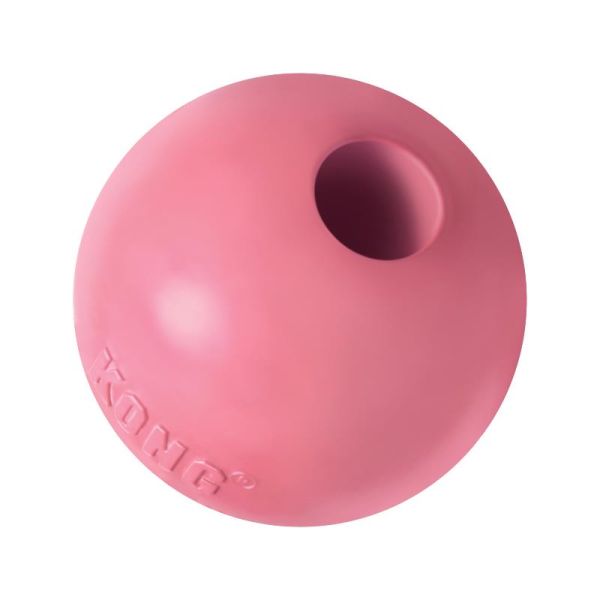 Lyserød KONG Puppy Ball m/hul