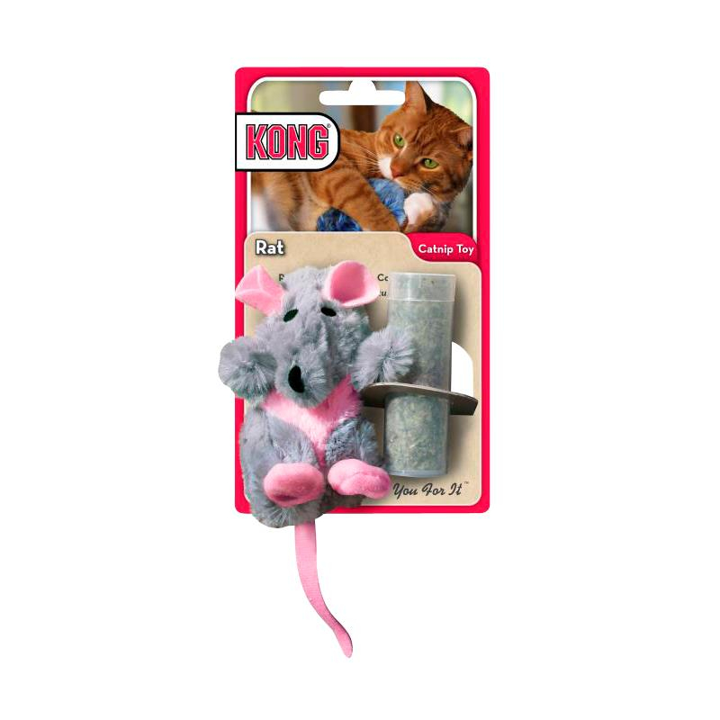 Kattelegetøj Med Katteurt - Inkl. Refill - Rotte - Kong - 9 Cm