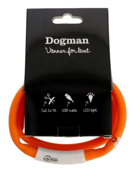 Dogman Blinkende Halsbånd LED Orange