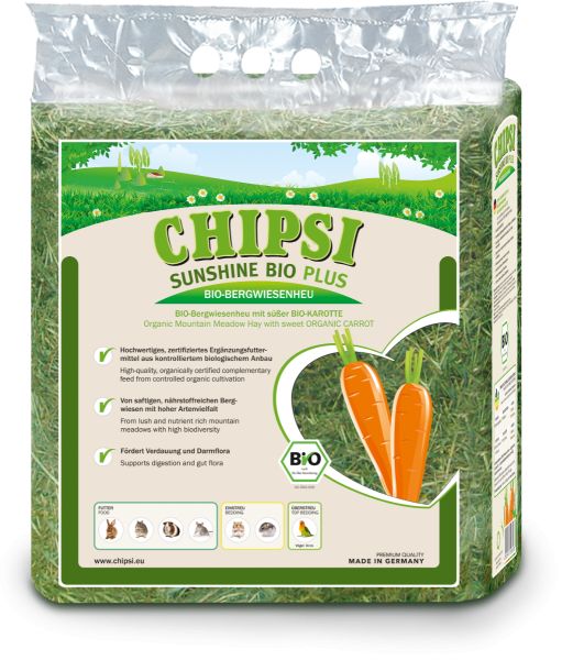 Chipsi Sunshine Bio Plus Carrot. Hø til gnaver