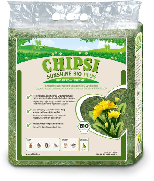Chipsi Sunshine Bio Plus Mælkebøtte, enghø til gnavere