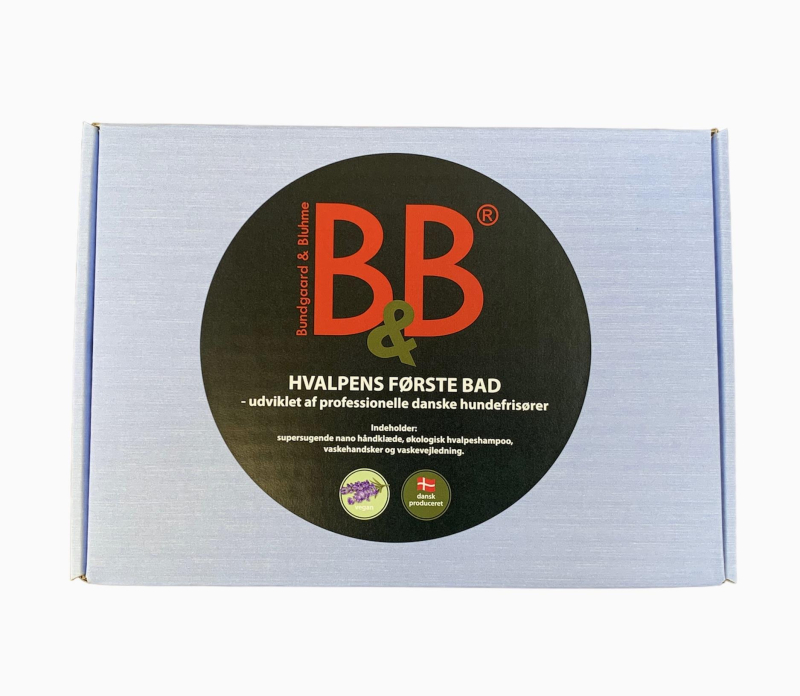 Billede af B&B Hvalpepakke til hvalpens første bad - Blå æske
